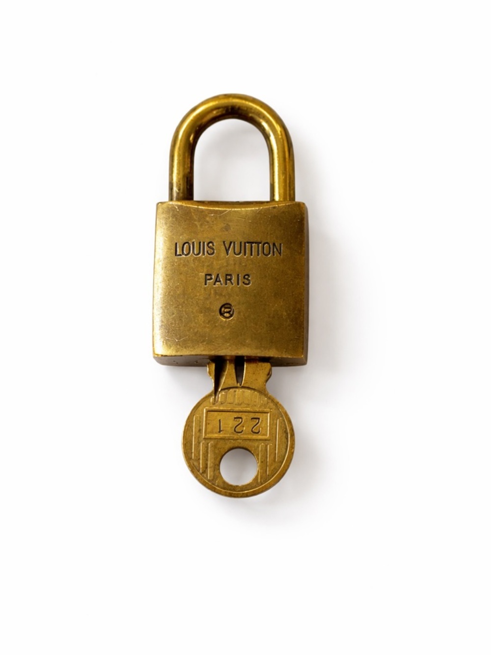 Louis Vuitton Gold Padlock Key #221 Brass Lock LV Bag Accessory Authentic - Picture 4 of 7